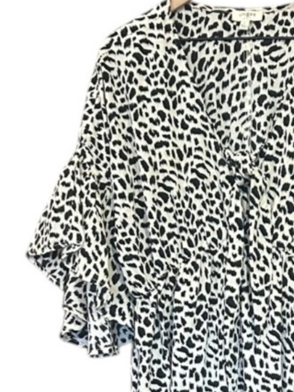 Umgee Animal Print Print V-Neck Tiered Ruffle Sleeve Midi Dress Women’s Large - Picture 6 of 13